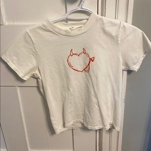 brandy melville heart t shirt
